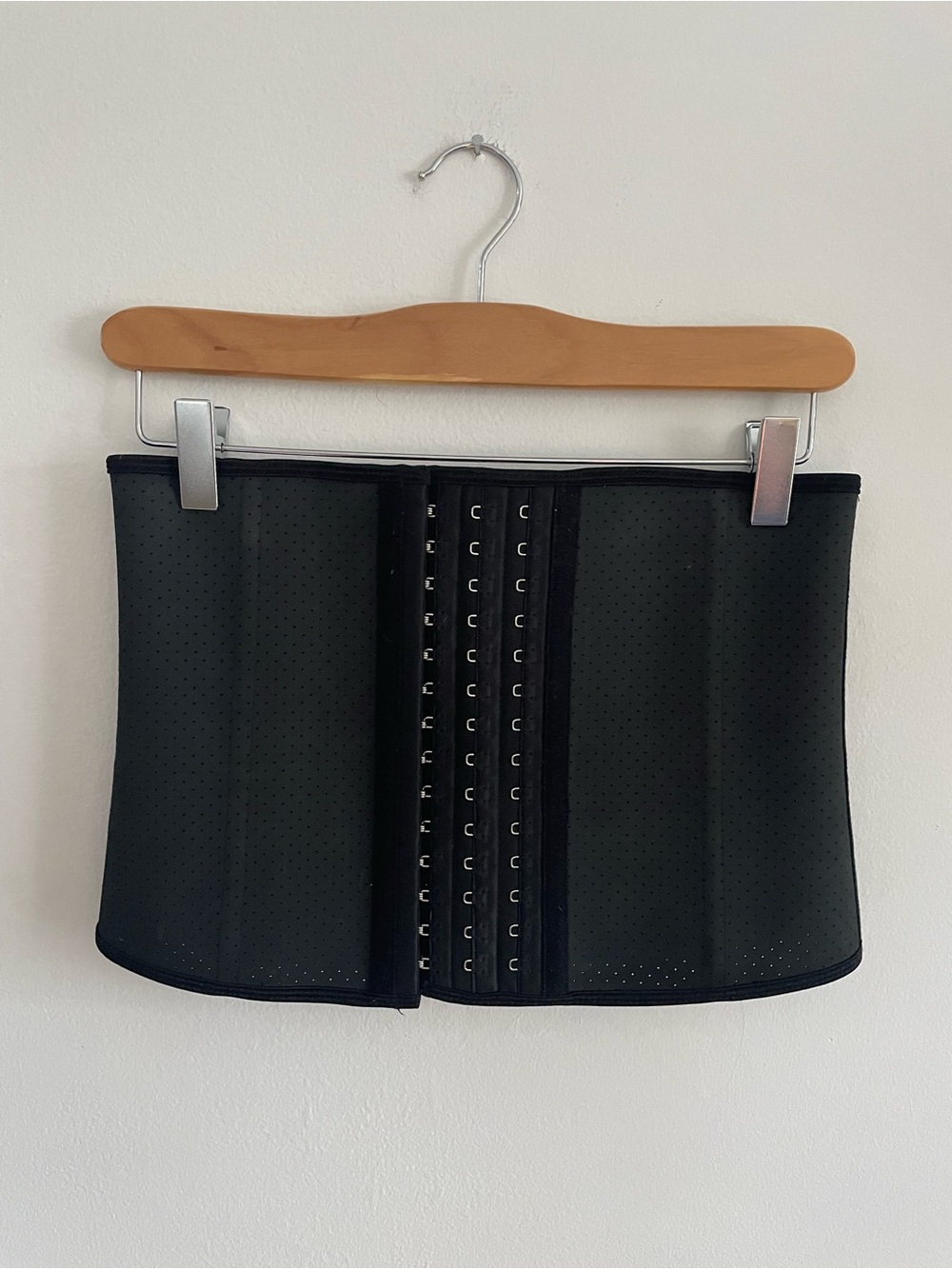 🦋3/$50 Black ‘Hook-and-Eye’ Waist Trainer Cincher Perforated Hourglass Corset S
